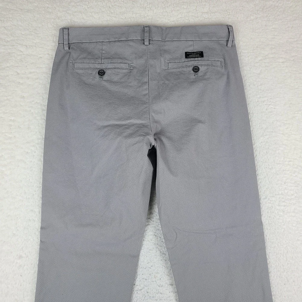 Banana Republic Pants Mens 33x34 Gray Geometric Aiden Chino Straight Leg